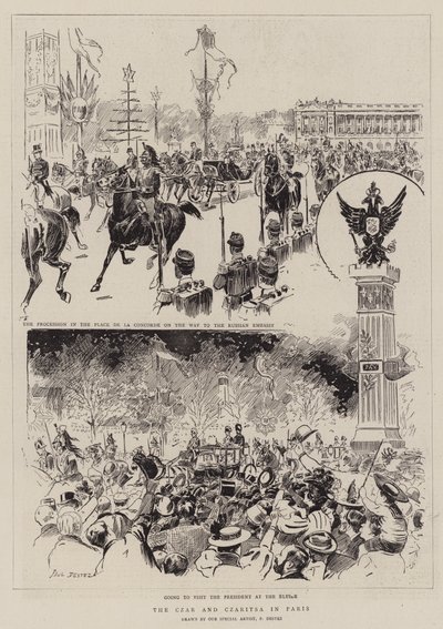 The Czar and Czaritsa in Paris by Paul Destez