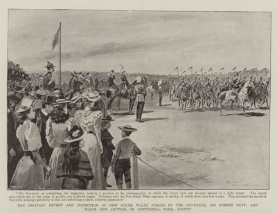 The Military Review and Inspection of New South Wales Forces by the Governor, Sir Robert Duff, and Major General Hutton, in Centennial Park, Sydney by Paul Destez