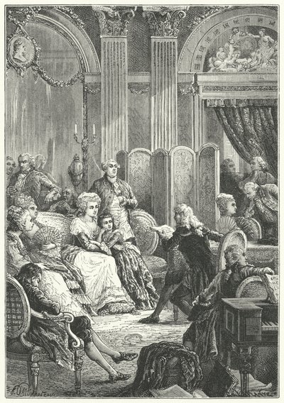 A salon at the beginning of the reign of Louis XVI of France by Paul Dominique Philippoteaux
