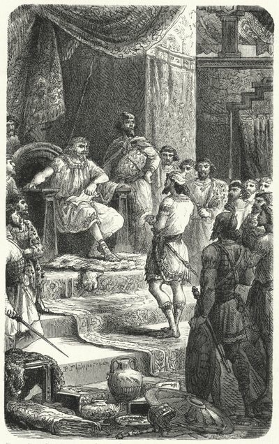 King David receiving emissaries from King Hiram of Tyre by Paul Dominique Philippoteaux