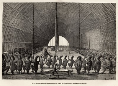 Mounza, King of Mombouttous, Dancing by Paul Dominique Philippoteaux