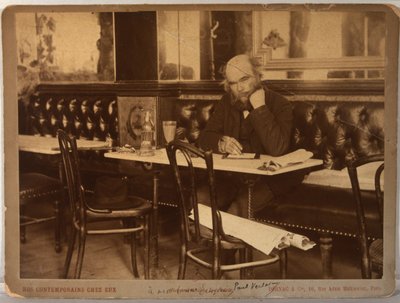 Paul Verlaine in Café François 1er in Paris, 1892 by Paul Dornac