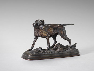 Pointer Standing over a Pheasant by Paul Edouard Delabrière