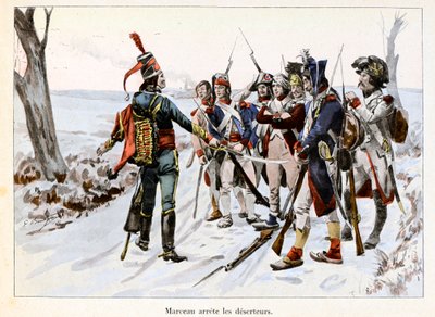 Francois-Severin Desgraviers Marceau detains the soldiers of the Republican army in the Vendee (Illustration by Emile Boutigny in “Hoche-Marceau-Desaix” by Theodore Cahu) by Paul Émile Boutigny