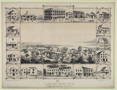 No. 4. View of Honolulu. From the Catholic Church by Paul Emmert