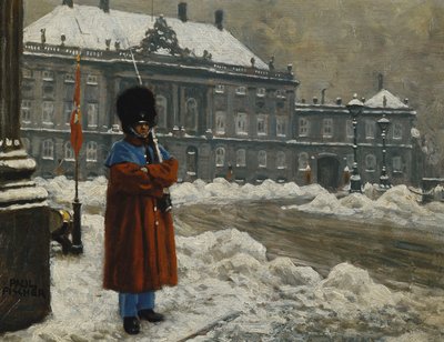 A Royal Life Guard on Duty Outside the Royal Palace Amalienborg, Copenhagen by Paul Fischer