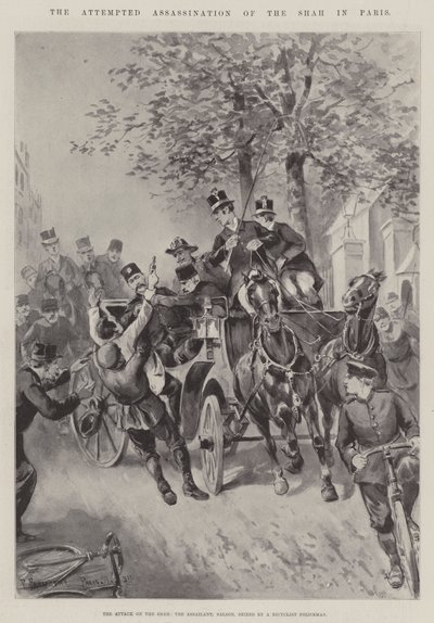 The Attempted Assassination of the Shah in Paris by Paul Frenzeny