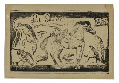A Horse and Birds, headpiece for Le sourire by Paul Gauguin