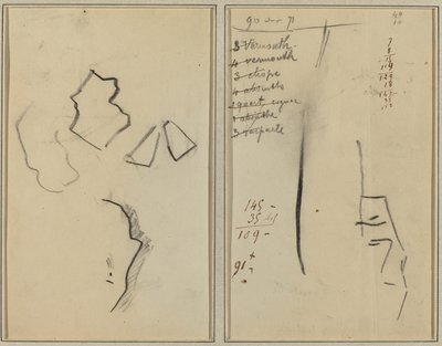 A Profile and Four Shapes; Sketch of a Man