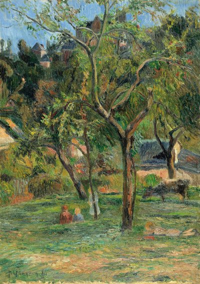 An Orchard Under the Church of Bihorel by Paul Gauguin