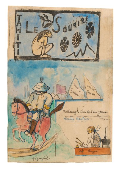 Caricatures of Gauguin and Governor Gallet, with Headpiece from 