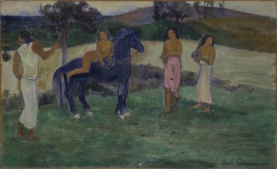 Composition with Figures and a Horse by Paul Gauguin