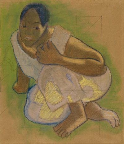 Crouching Tahitian Woman: Study for Nafea Faaipoipo by Paul Gauguin