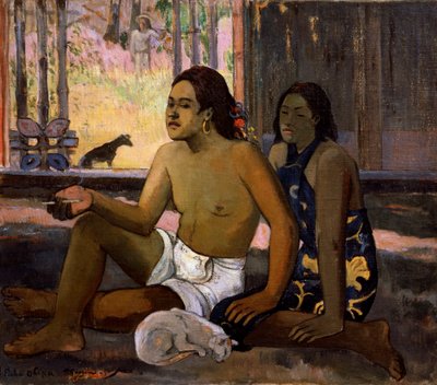 Eiaha Ohipa Not Working. Tahitians in a Room, 1896 by Paul Gauguin