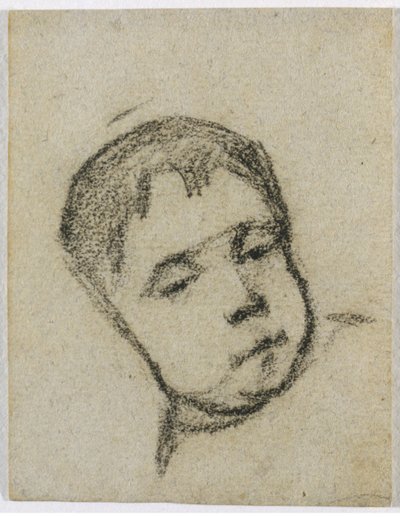 Emil Gauguin as a Child, Head on a Pillow by Paul Gauguin