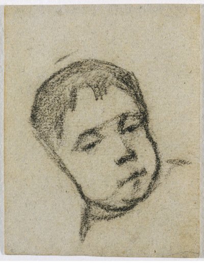 Emil Gauguin as a Child, Head on a Pillow by Paul Gauguin