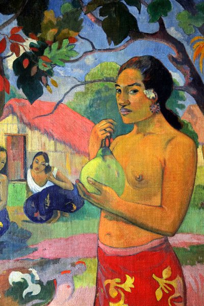 Eu haere ia oe Woman Holding a Fruit. Where Are You Going by Paul Gauguin