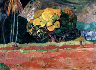 Fatata Te Moua (At the Foot of a Mountain) by Paul Gauguin