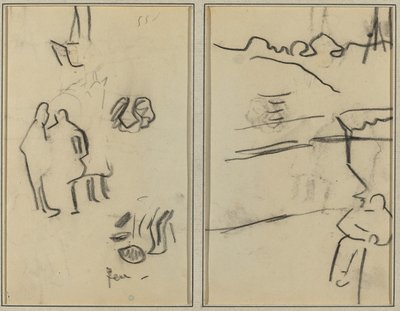 Group of Human Forms; A Man Seated (recto) by Paul Gauguin