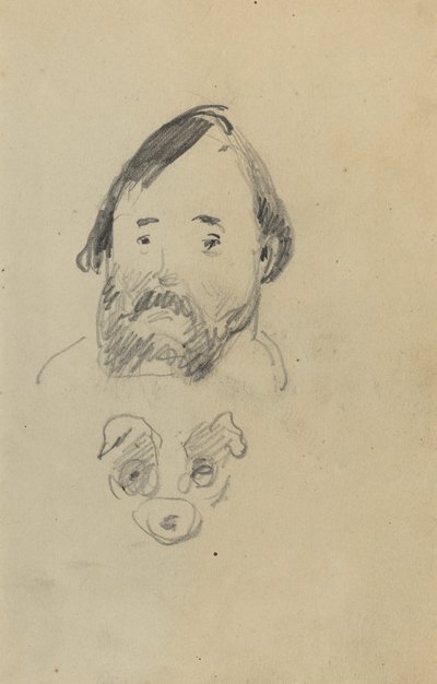 Head of a Bearded Man with a Head of a Dog (recto) by Paul Gauguin