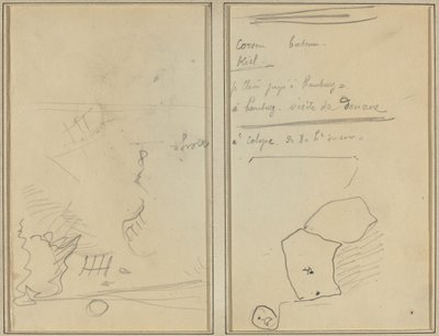 Head of a Monkey; Inventory of Bottles and Beverages by Paul Gauguin