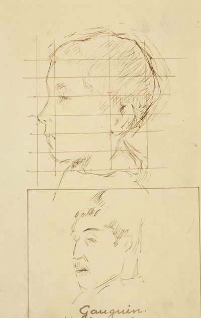 Heads of a Boy and a Man (Self-Portrait?) by Paul Gauguin