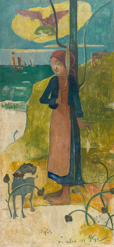 Breton Girl Spinning (Joan of Arc) by Paul Gauguin