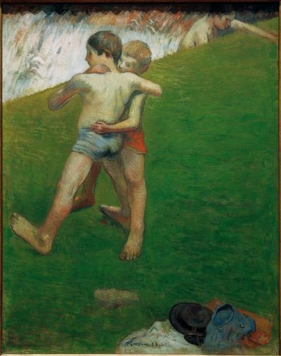 Young Wrestlers – Brittany by Paul Gauguin