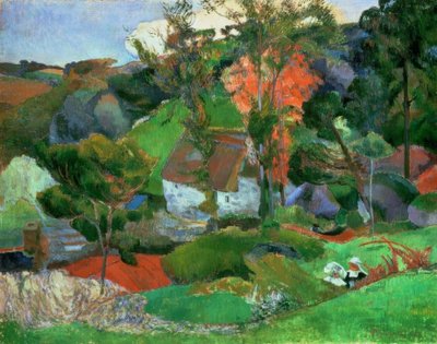 The Woman with the Jug, or Landscape at Pont-Aven by Paul Gauguin