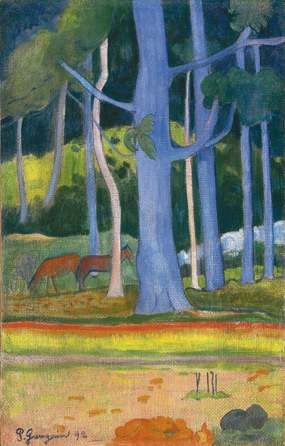 Landscape with blue trees, 1892 by Paul Gauguin