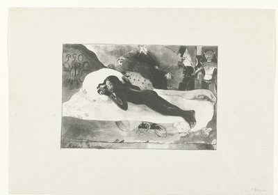 Reclining girl and spirits of the deceased (Manao tupapau) by Paul Gauguin