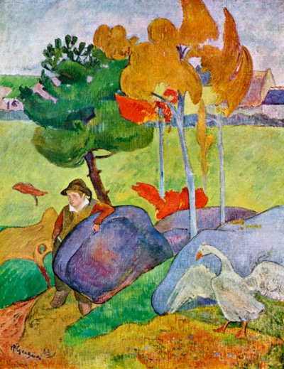 Little Breton Boy with a Goose by Paul Gauguin