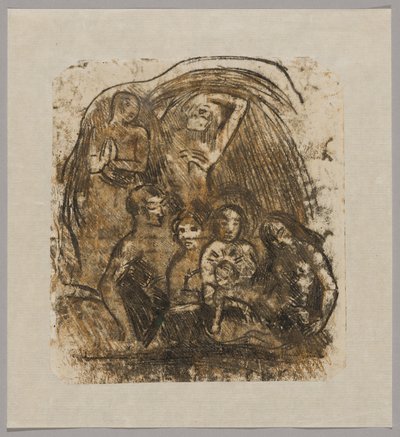 Nativity (Mother and Child Surrounded by Five Figures) by Paul Gauguin