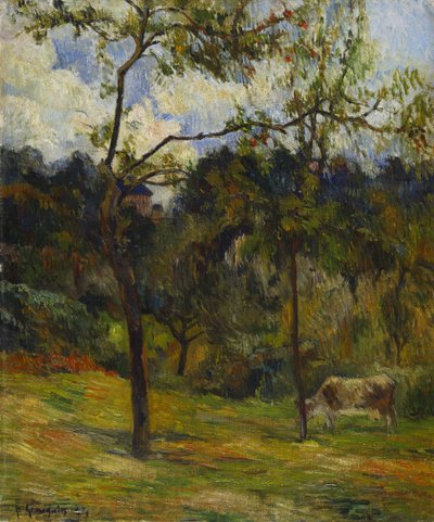 Normandy Landscape: Cow in a Meadow by Paul Gauguin