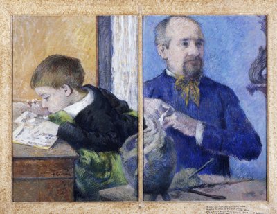 Portrait of the Sculptor Jean-Paul Aubé with Son Emile by Paul Gauguin