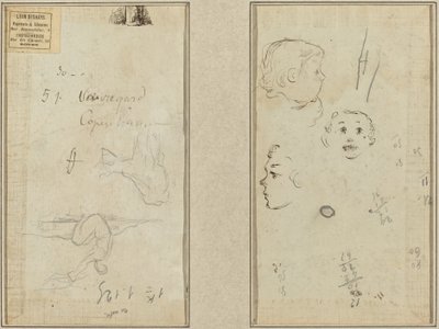 Seated Figure and a Cow; Three Studies of a Child