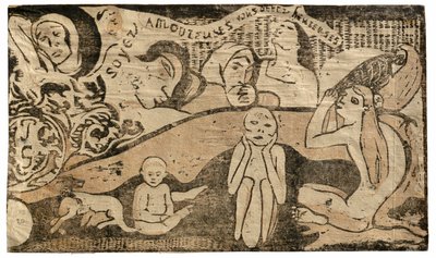 Love, and You Will be Happy, from the Suite of Late Wood-Block Prints by Paul Gauguin