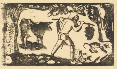 Tahitian Carrying Bananas Le porteur de fei by Paul Gauguin