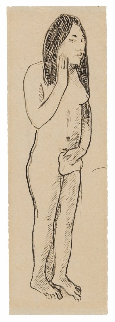 Tahitian Eve (related to the painting Parau ne te varua ino) (recto); Fragment of Inscription (related to Cahier pour Aline) (verso) by Paul Gauguin