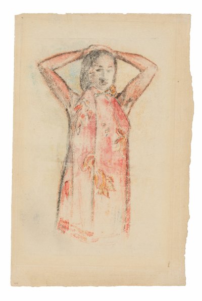 Tahitian Girl in a Pink Pareu by Paul Gauguin