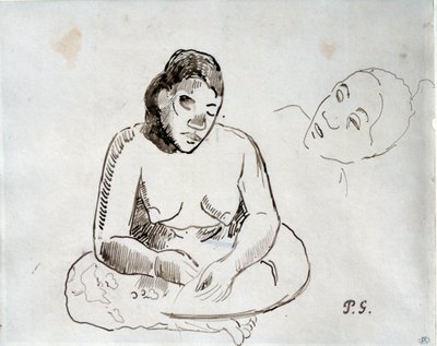 Tahitian Woman Sitting by Paul Gauguin