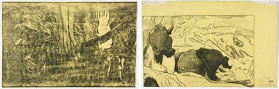 The Devil Speaks (Mahna No Varua Ino) (recto); Women Washing Clothes (verso) by Paul Gauguin