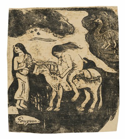 The Rape of Europa, from the Suite of Late Wood-Block Prints by Paul Gauguin