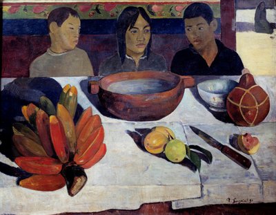 The Meal or Bananas. Young Tahitian at the Table. Painting by Paul Gauguin by Paul Gauguin