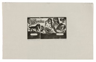 Three People, a Mask, a Fox and a Bird, headpiece for Le sourire by Paul Gauguin