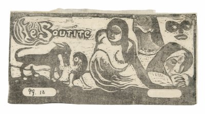 Three People, a Mask, a Fox, and a Bird, headpiece for Le sourire by Paul Gauguin