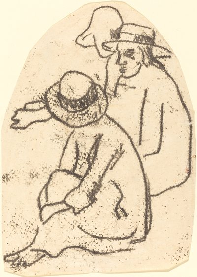 Three Tahitians Study for La soeur de charite by Paul Gauguin