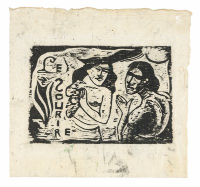 Two Women Chattering, Headpiece for Le Sourire by Paul Gauguin