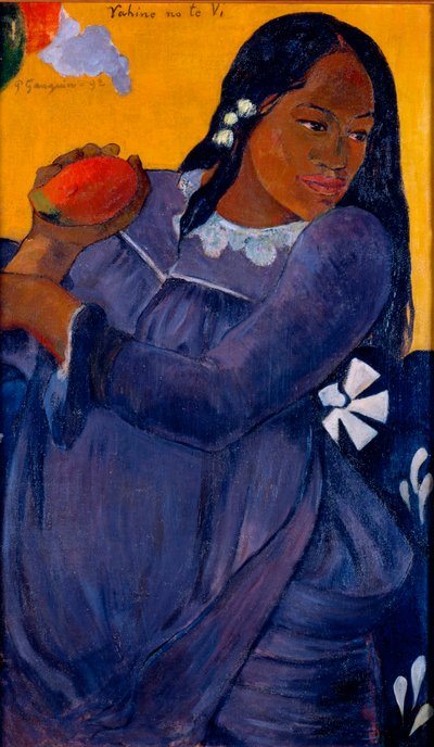 Tahitian Woman Holding a Mango by Paul Gauguin