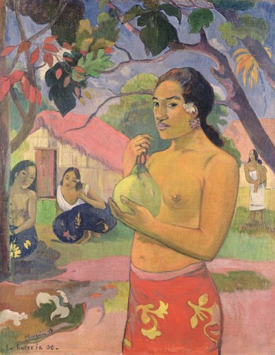 Woman Holding a Fruit; Where are You Going by Paul Gauguin